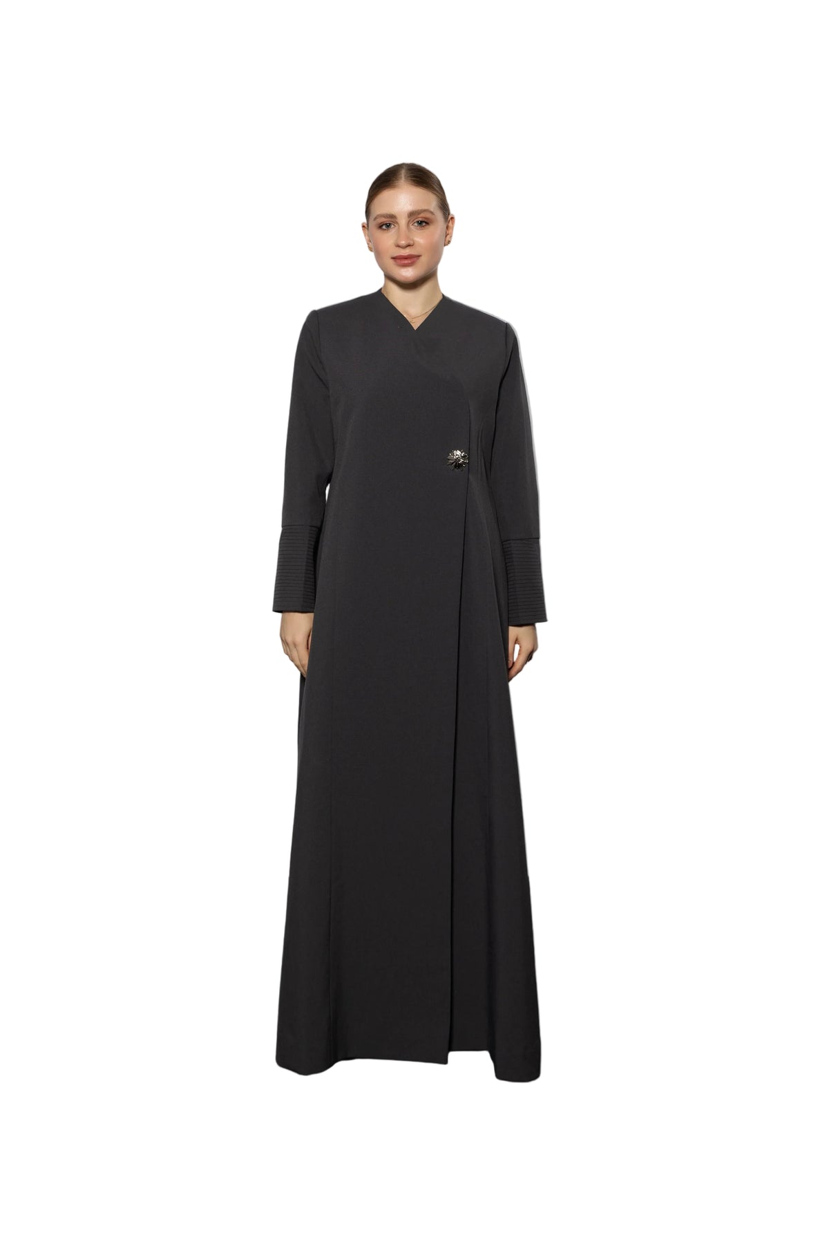Minimalistic gray abaya