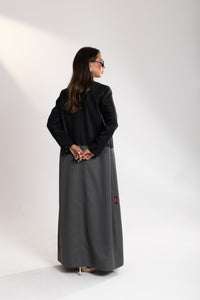 Elegant back view of Esme Abaya blazer , graceful modest fashion look