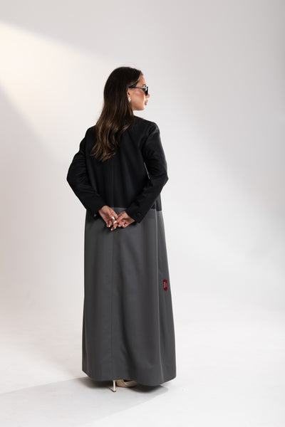 Elegant back view of Esme Abaya blazer , graceful modest fashion look
