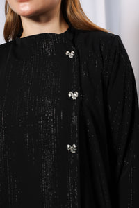 Sleeve detail of Bow Charm abaya featuring elegant tailoring and soft fabric texture