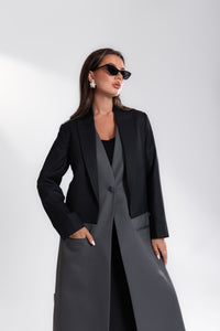 black and gray blazer 