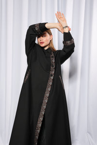 Back view of Chic Collared abaya displaying smooth finish and modest tailoring