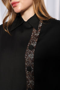 Sleeve detail of Chic Collared abaya showing tailored cuffs and premium stitching
