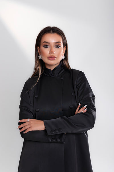 black coat esme abaya details