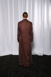 Side profile of Esmeabaya Blush Pink Blazer highlighting clean tailoring and modern modest style