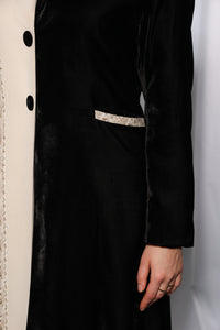 Premium fabric texture of Esmeabaya Cultural Fusion Black Edition modest black abaya