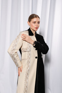 Styled look of Esmeabaya Cultural Fusion Black Edition black abaya for elegant evening wear