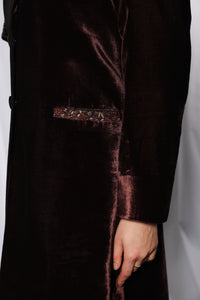 Sleeve detail of Esmeabaya Cultural Fusion Brown Edition abaya showcasing refined craftsmanship