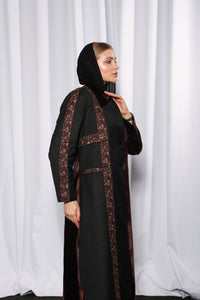 Styled look of Esmeabaya Cultural Fusion Brown Edition brown abaya for elegant everyday wear