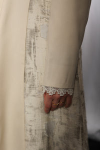 Premium fabric texture of Esmeabaya Flowy Blazer Abaya in smooth breathable material
