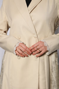 Front open style of Esmeabaya Flowy Blazer Abaya perfect for layered modest fashion