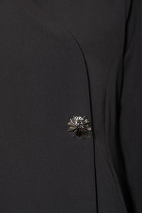 Styled look of Esmeabaya Minimalistic Gray Abaya perfect for everyday modest wear