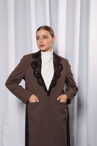Lapel detail of Esmeabaya Noble Purple Blazer displaying premium tailored finish