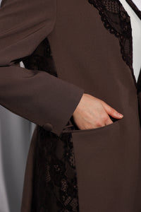 Styled look of Esmeabaya Noble Purple Blazer perfect for formal and contemporary modest wear