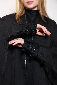 Styled look of Esmeabaya Regal Bisht Abaya perfect for formal and special occasions