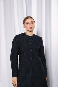 Premium fabric texture of Esmeabaya Royal Blue Abaya in smooth breathable material