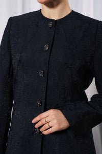 Flow and fall detail of Esmeabaya Royal Blue Abaya with elegant movement