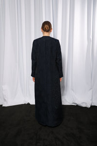 Full length look of Esmeabaya Royal Blue Abaya featuring graceful flow and premium finish
