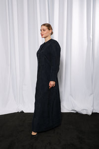 Sleeve detail of Esmeabaya Royal Blue Abaya displaying refined stitching and craftsmanship