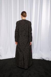 Full length look of Esmeabaya Soft Olive Abaya featuring graceful fall and premium fabric