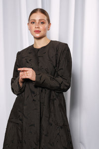 Sleeve detail of Esmeabaya Soft Olive Abaya displaying refined stitching and craftsmanship