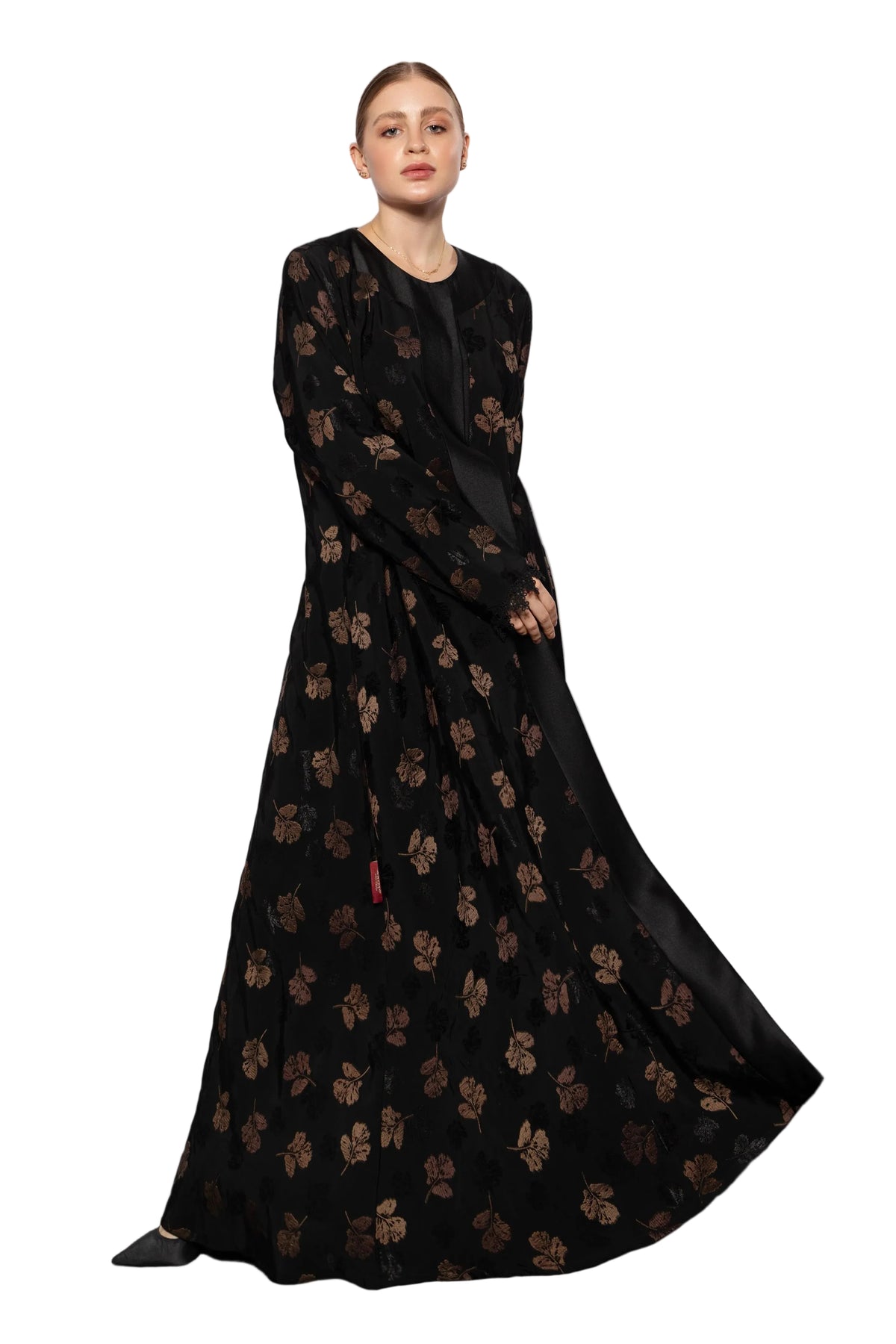 Flared Everyday abaya front view featuring modest flared silhouette and clean design