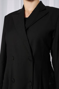 Sleeve detail of Flowy Soft Blazer abaya showing relaxed cuff finish and premium stitching