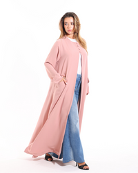 Close-up view of Glow Pockets abaya showcasing its unique pocket details and premium craftsmanship by Esme Abaya.
