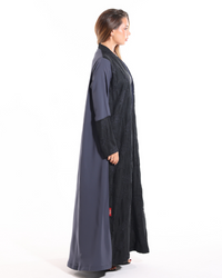 Graphite Grace modest abaya featuring a modern elegant style and sophisticated design for premium modest wear.