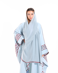 Close-up view of Love Notes Bisht showcasing refined detailing and premium craftsmanship by Esme Abaya.