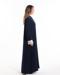 Pearl Affair modest abaya dress featuring sophisticated styling and refined pearl accents for a modern elegant look.