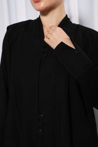 Complete outfit styling of Rich Routine abaya for everyday elegance and formal wear