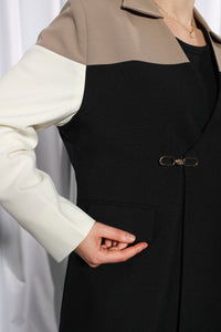 Sleeve detail of Studio Blazer abaya featuring tailored cuffs and refined stitching
